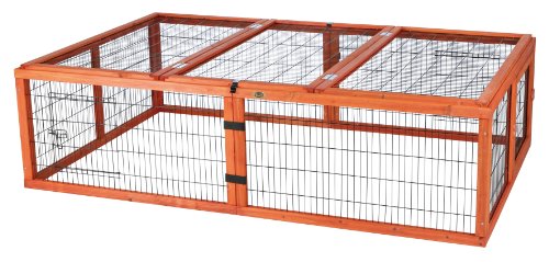 Outdoor Run with Mesh Cover (L) - size: 68.5"L x 42.9"W x 18.9"H