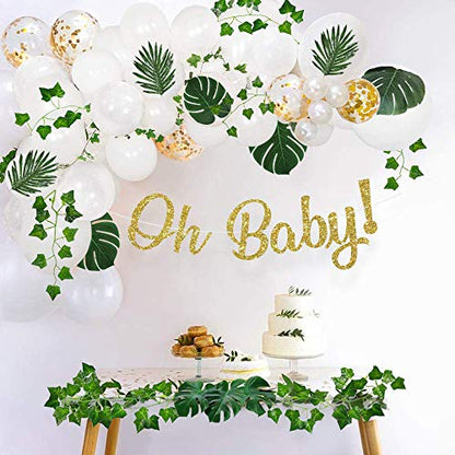 78Ft 12pcs Silk Artificial Ivy Vine Hanging Leaves Plant Greenery Decor Party Home Garden Wedding Wall Decor (Green)