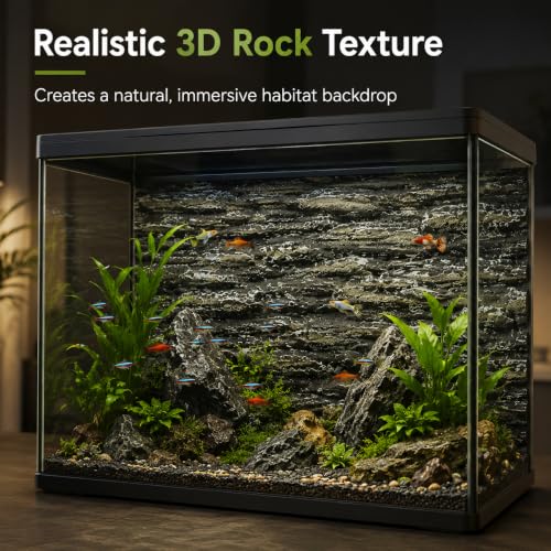 FOMIYES Reptile Tank Background 3D Stalactite Decorative Panel 17.7X11.8X1.6 Inch Pu Foam Aquarium Backdrop for Fish Turtle Habitat Vertical Rock Design