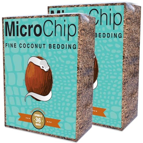 Microchip Coconut Substrate for Inverts and Reptiles Loose Fine Coconut Husk Chip Mix Reptile and Tarantula Bedding for Terrarium Floor (36 Quart (2 Pack)) - size: 36 Quart (2 Pack)