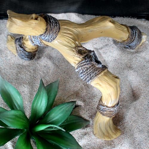 Reptile Branches - 12 Inch Terrarium Climbing Wood, Natural Lizard Tank Ornament, Textured Snake Habitat Decor | Secure Habitat Furnishing, Reptile Climbing Branch for Bearded Dragons Spiders Chameleo