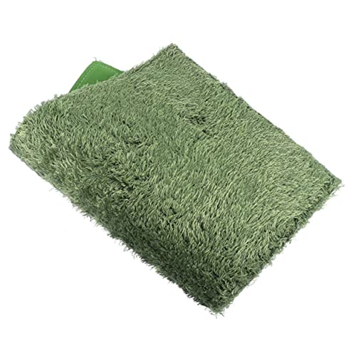 Yardwe Turtle Tank Decorations Reptile Decor Snake Habitat Mat Fake Lawn Mat Reptile Heat Pad Washable