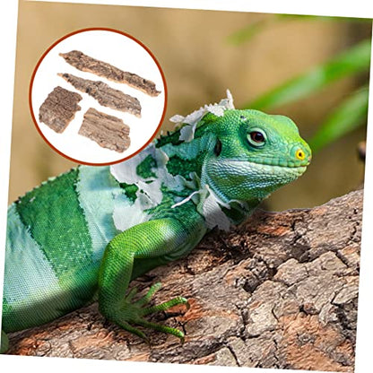 ORFOFE Natural Cork Bark Reptile Climbing Platform 4-Pack Terrarium Decor Reptile Hide for Snakes Lizards Small Pet Habitat Accessories