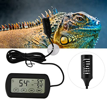 GOWENIC LCD Egg Incubator Thermometer Hygrometer, Reptile Tank Digital Thermometer Hygrometer with Probe, Egg Incubator Accessories for Reptile Tank Indoor
