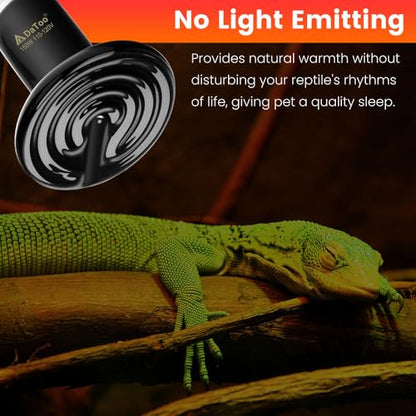 DaToo Ceramic Reptile Heat Lamp 150W Ceramic Heat Emitter E26 No Light Night Heat Bulb for Reptile Terrarium Tank Lizards Snakes Hedgehogs Turtles Cats Dogs Chicken（2 Pack） - size: 2 Pack