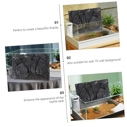 3D PU Material Reptile Tank Background Board Stone Decorative Panel for Turtle Habitat Waterproof and Easy to Install for Aquatic and Terrestrial Environments