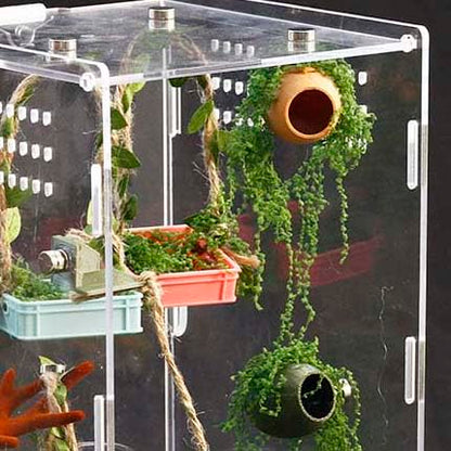 4Pcs Jumping Spider Enclosure Accessories Cocoon-Shaped Jumping Spider Hideaway with Artificial Moss and 1 Pcs Resting Platform Magnetic Small Animal Shelter Toy (Army Green) - color: Army Green