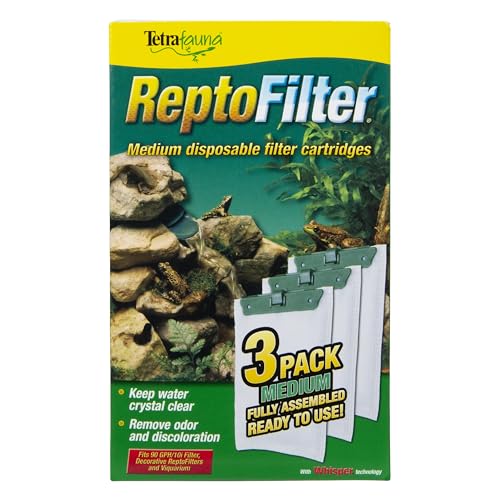 Tetra ReptoFilter Medium Filter Cartridges for Terrariums, 3 Count, Fits TetraFauna ReptoFilter 20 gal, Viquarium, and Decorative ReptoFilter - size: 3 Count, style: Medium