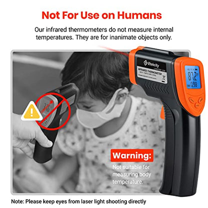 Etekcity Infrared Thermometer Laser Temperature Gun 1080, -58°F~ 1130°F for Meat Food Candy Pizza Oven, Heat Gun for Cooking, Kitchen, Fridge, Reptile, BBQ, HAVC, Adjustable Emissivity & Max Measure - color: Blaze Orange, style: Advanced