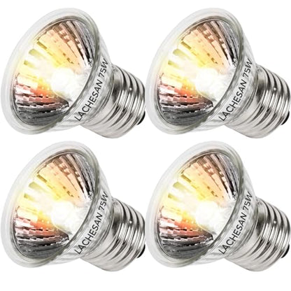 Turtle Heat Bulb 75W UVA Bulbs, Fit E26 Reptile Lamp, Light Turtle Heat Lamp for Reptiles and Amphibian Tanks, Terrariums and Cages, Works with Various Lamp Fixtures 4-Pack