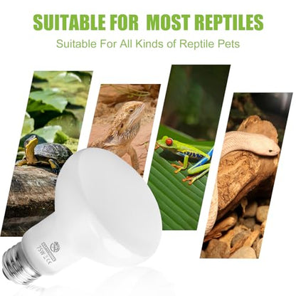Reptile Heat Lamp Bulbs, Simulate Natural Sunlight Heat Light Bulb, 2 Pack 75W Amphibian Terrarium Basking Spot Lamp for Reptile, Bearded Dragon, Lizard, Turtle, Snake - color: Basking Bulb, size: Basking (2*75)