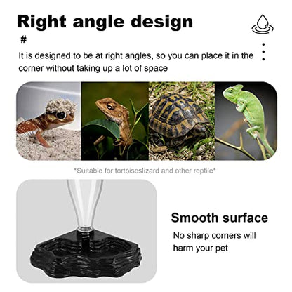 Reptile Water Feeder Automatic Water Dispenser Waterer Feeding Accessories for Turtle Frog Bearded Lizards Geckos for Terrarium Tank, black