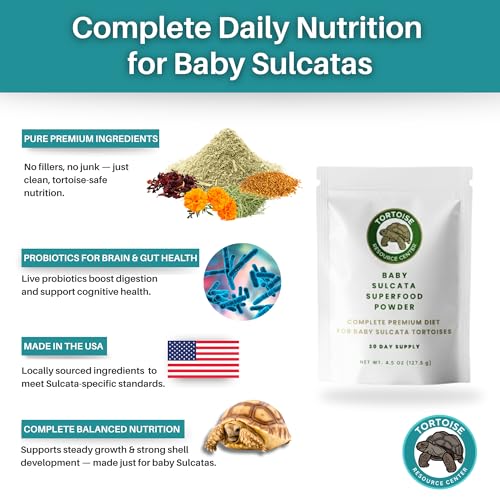 Baby Sulcata Food with Calcium - Human Grade Scientifically Formulated Diet for Healthy Growth - 4.5 oz 30-Day Supply for Grassland Tortoise Lovers! - size: 4.5 Ounce (Pack of 1)