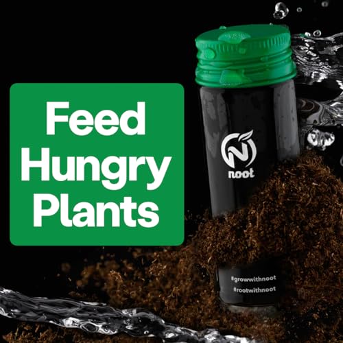 Noot Bio-Organic Plant Food Liquid Fertilizer - Makes 7 Gallons - Root Boosting Mycorrhizae - Fast Growth for Monstera, Aroid, Succulent, Orchid, Calathea, Philodendron - Use Every Watering (2 Vials) - size: Noot Plant Food (Makes 7 Gallons)