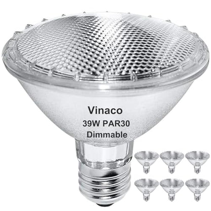 Par30 Short Neck, 6pcs PAR30 39W 120V Halogen Light Bulbs, Dimmable. Premium Quality for Long Lasting Life, E26 Base, 3000K Warm White, par30 Flood Light Great for Accent Lighting, Tracking Lighting - style: 39W - 6 Pack