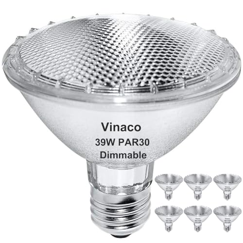 Par30 Short Neck, 6pcs PAR30 39W 120V Halogen Light Bulbs, Dimmable. Premium Quality for Long Lasting Life, E26 Base, 3000K Warm White, par30 Flood Light Great for Accent Lighting, Tracking Lighting - style: 39W - 6 Pack