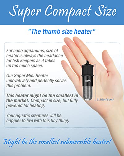 AquaMiracle Mini Aquarium Heater 30W Small Fish Tank Heater for 4-6 Gal Tanks, Digital Display Thermostat Betta Heater with Dry-Run & Overheat Protection, Memory Function - size: ≤ 6 Gal Tanks