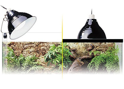 Exo Terra Reptile Dome Light Fixture - 8-1/2-Inch Porcelain Clamp Lamp for Deep Heat and Light, Perfect for Reptile Terrarium