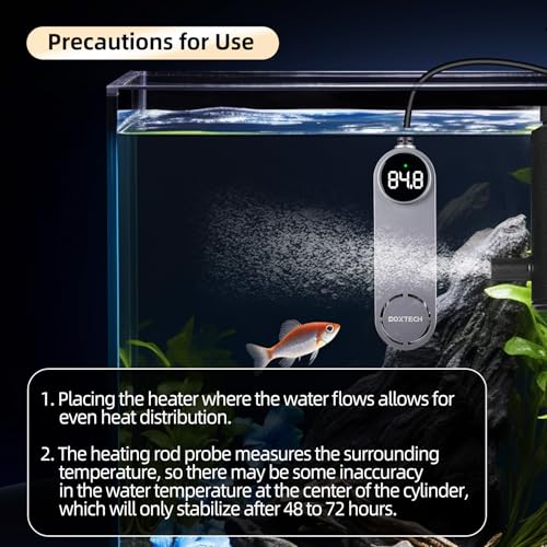 boxtech Aquarium Heater, Fish Tank Heater for 25 to 40 Gallon Tanks, 200w Submersible Water Heater with Digital Thermometer, Overheat Protection - size: 200w for 25 to 40 gallon tank