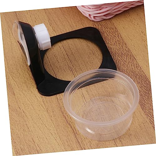 BESPORTBLE 4pcs Reptile Feeding Bowls Water and Food Dish for Lizards Geckos Turtles and Frogs Space-Saving Design Stable Wall Mount Black - size: Size 2