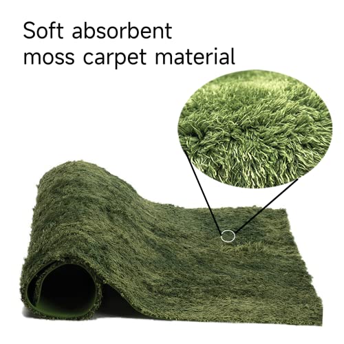 Moss Reptile Carpet, Raise Box Humidity, Fibre Mat for Pet Box Lining, Rainforest Reptile Supplies for Turtles, Lizards, Chameleons, Snakes, Horned Frogs, Bearded Dragons (17" x 24" x 1 Pack)