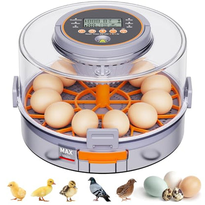 Egg Incubators for Hatching Eggs for Home, Classroom and Lab | 12 Incubator for Chicken Eggs,Duck,Goose,Quail,Snake,Egg Incubator with Automatic Egg Turning and Humidity Control