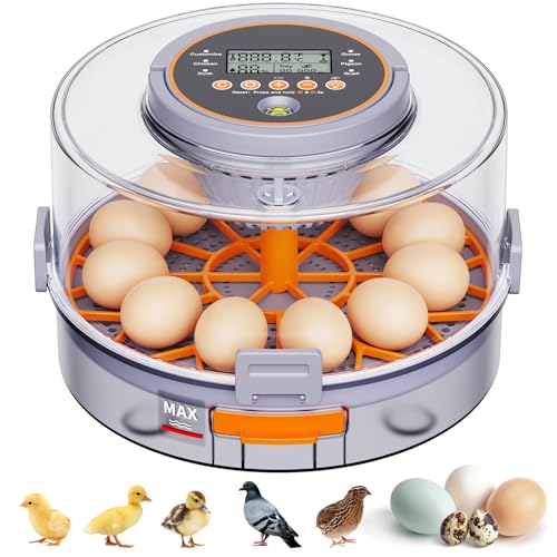 Egg Incubators for Hatching Eggs for Home, Classroom and Lab | 12 Incubator for Chicken Eggs,Duck,Goose,Quail,Snake,Egg Incubator with Automatic Egg Turning and Humidity Control
