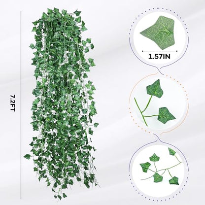 Alotiki 18 Pack 126 Feet Vines,Ivy,Ivy Garland,Fake Ivy,Fake Leaves,Ivy Vines,Artificial Vines,Green Vines,Leaves Room Decor,Vines for Bedroom,Wall Decor,Wedding Party - size: 18