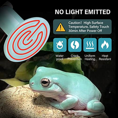 Simple Deluxe 150W 2-Pack Ceramic Heat Emitter Reptile Heat Bulb No Light, LCD Digital Aquarium Thermometer, for Reptile Amphibian, 2 Pack + Thermometer, Blue - color: Blue, size: 2 Pack + Thermometer