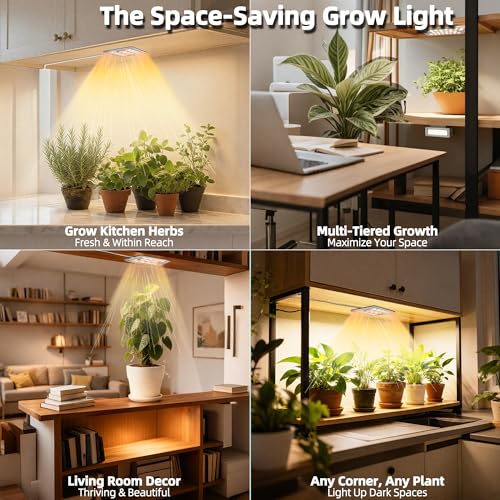 Under Shelf Grow Light, USB Powered Adhesive Stick On LED Under Cabinet Puck Light with Timer, Full Spectrum High PPFD Small Plant Light for Shelves, Indoor Plants, Terrarium, Display Case (3500K) - size: Single Head - 60 LED