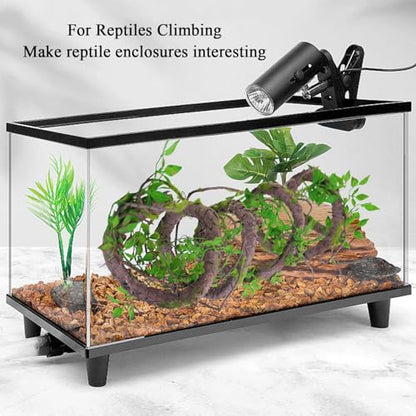 71" Bendable Tree Branch Halloween Jungle Vine Hanging Moss Garland Reptile | Artificial Posable Greenery Branches Faux Tree Twigs Ivy Leaves for Climb Outdoor Canopy Wedding Wall Porch Mantel Decoration