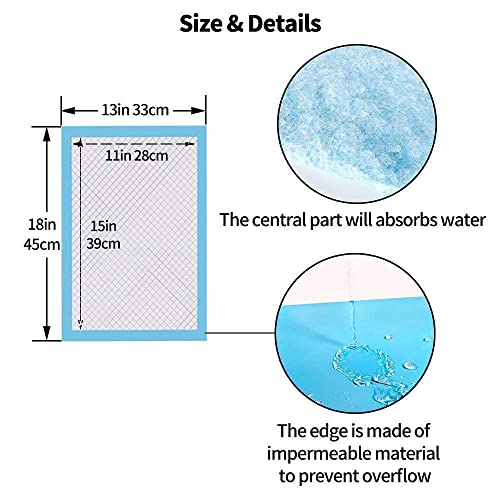 Amakunft 200 Pcs Rabbit Pee Pads, 18" x 13" Pet Toilet/Potty Training Pads, Super Absorbent Guinea Pig Disposable Diaper for Hedgehog, Hamster, Chinchilla, Cat, Reptile and Other Small Animal