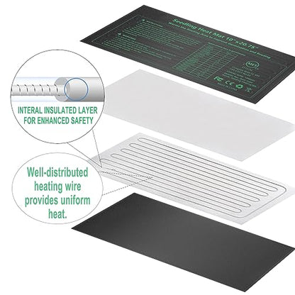 Seedling Heat Mat Hydroponic Plants Heating Pad, Seed Starting Greenhouse and Germination, Waterproof Durable Heating Pad for Indoor Home Gardening Seed Starter(10“x20.75”) - size: 10''x20.75'' 1 Pack