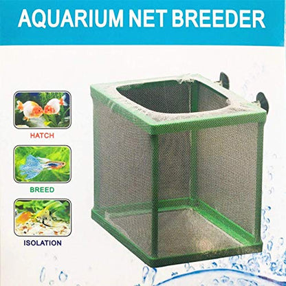 COMOK Fish Hatchery Breeder Box Aquarium Separation Net Nylon Incubator Mesh Fish Breeding Tanks Isolation Box Green Square - color: Green Square