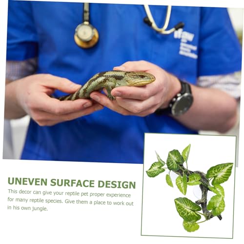 Toyvian Realistic Resin Reptile Plant Decor Aquarium Driftwood Substitute Indoor Terrarium Fake Plant Resin Terrarium Decor Branches for Reptiles