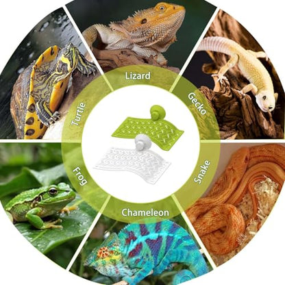 2PCS Reptile Hammock & Basking Platform with Suction Cups,Turtle Dock,Reptile Hammocks Climbing Lounger Leaf Decor Tank Accessories for Lizards Frog Gecko Snakes Amphibian