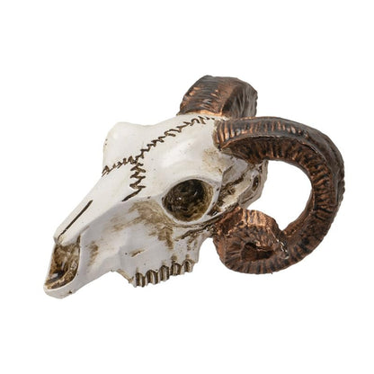 Pacific Giftware Mini Ram Skull Figurine Polyresin Skeleton Head Tabletop Decor Halloween Micro Landscape Accent by Alchemy England