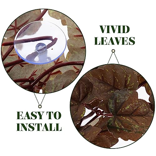 POPETPOP Terrarium Container Plants Habitats Leaves Hanging Terrarium Plant Vines with Suction Cups for Turtle Beared Dragon Hermit Crab Lizards Geckos Snake