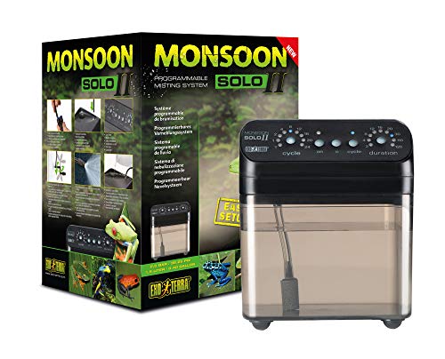 Exo Terra Monsoon Solo II - Programmable Misting System for Reptile Terrariums, Ultimate Humidifier with Multiple Nozzles for Optimal Humidity Control
