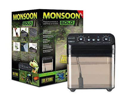 Exo Terra Monsoon Solo II - Programmable Misting System for Reptile Terrariums, Ultimate Humidifier with Multiple Nozzles for Optimal Humidity Control