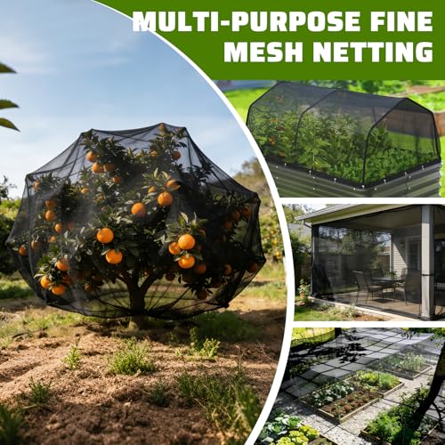 Stronger Garden Mesh Netting, 10 x 12 FT Ultra Fine Nano PP Plant Covers, Small Animals Bird Net Barrier Screen for Vegetables Plants Fruits Flowers Protection, Shading Rate 33% - size: 10 x 12 FT