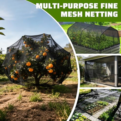 Stronger Garden Mesh Netting,10 x 6.5 FT Ultra Fine Nano PP Plant Covers, Small Animals Bird Net Barrier Screen for Vegetables Plants Fruits Flowers Protection, Shading Rate 33% - size: 10 x 6.5 FT