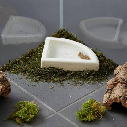 Gralara Split Design Reptile Bowl Multi-Functional Anti-Containment Worm to Clean Terrarium Accessory, L - size: L