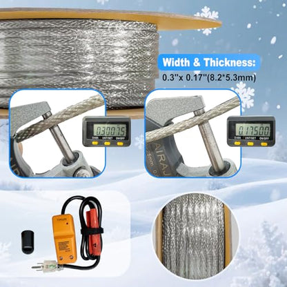 100' HTM Braid Self Regulating Heating Cable Mobile Home Heat Tape Water Pipes Freeze Protection & Freeze Free Connector Kit - Plug and End Seal *1 - style: 100 Kit