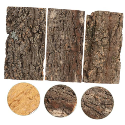 Happyyami 4pcs Fish Tank Landscaping Gecko Tank Backdrop Cork Bark Background Reptile Habitat Decoration Reptile Wooden Cork Tile Aquarium Decor Reptile Tank Natural Cork Bark Crawl 3D