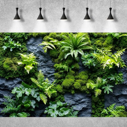 Rock Wall Reptile Habitat Background Greenery-Infused Room Vertical Moss Wall Terrarium Background Nature's Embrace Tropical Green Plants Fish Tank Background Moss Wall Aquarium Background 24x16in - color: Green, size: 24(W)x16(H)in