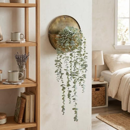 COCOBOO 1pcs Artificial Hanging Plants, Fake Potted Eucalyptus Faux Hanging Plant for Wall Room Home Indoor Outdoor Shelf Decor - size: 5.9in-24in