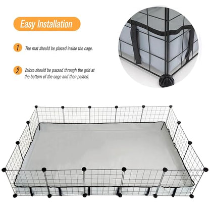 DZWLKJ Guinea Pig Cage Liner Tarp Bottom Waterproof and Washable Base Also for Rabbits, Bunny, Chinchesillas, Hedgehog, Ferrets and Other Small Animals(36x60 inches) - size: C&C 3x5(36x60 inches)