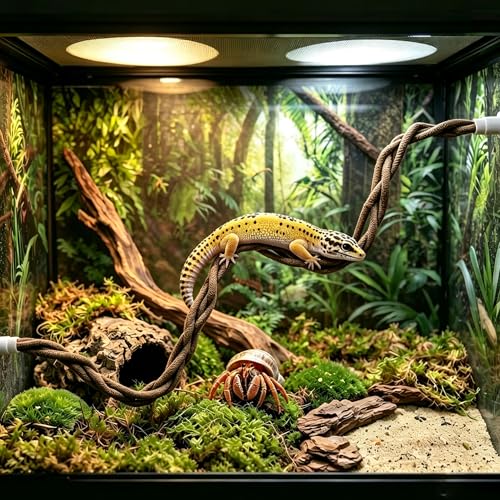 LIYAOLI Reptile Vines with Suction Cups,Realistic Bark Climbing Branch for Reptiles, Reptile Bridge for Terrarium Decor,Gecko Snake Chameleon Cage Bearded Dragon Tank Accessories (31 Inch - 1pack) - size: 31 Inch - 1pack