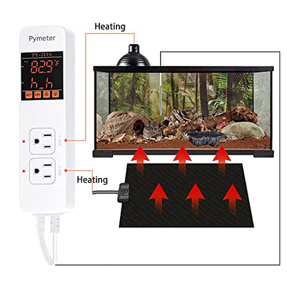 Attic Fan Thermostat Controller Temperature Switch Plug Outlet for Seedlings, Germination, Rooting, Greenhouse, Fermentation, Reptile, Terrarium Heating Mats